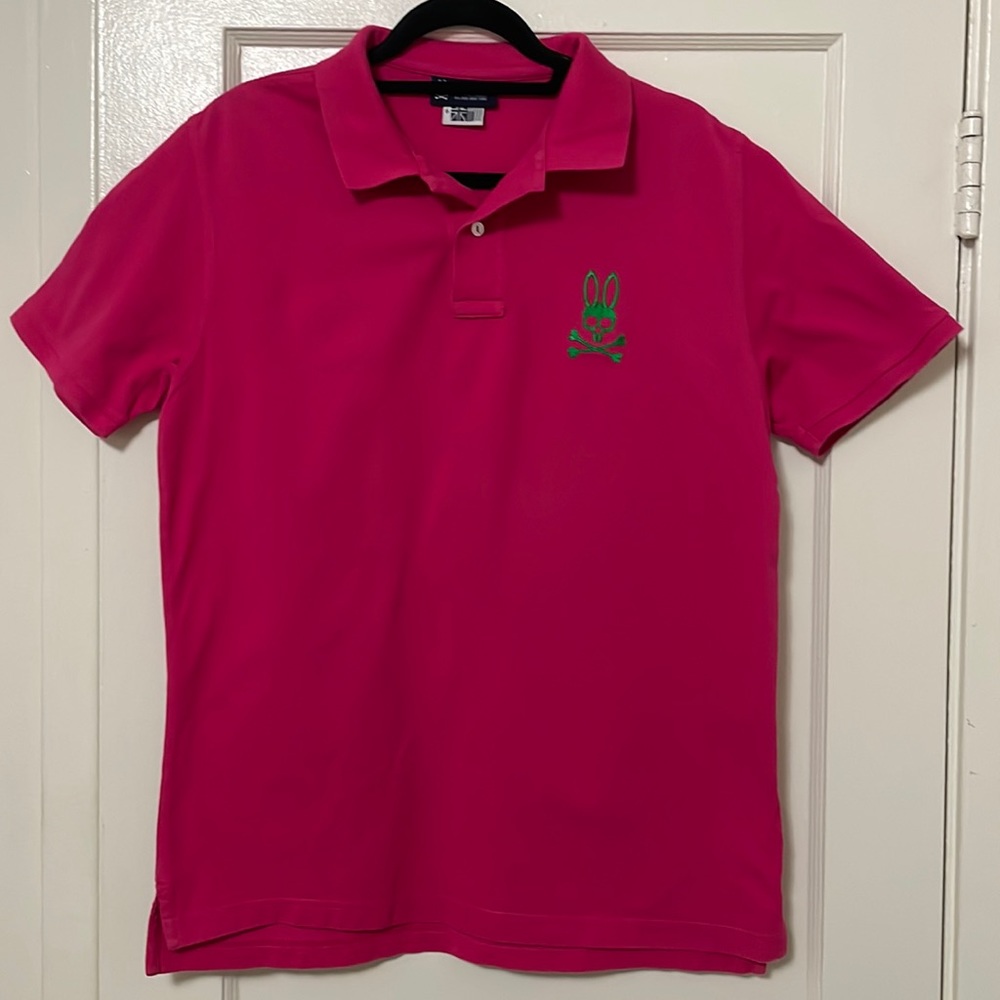 Psycho Bunny Pink Polo Shirt size Large